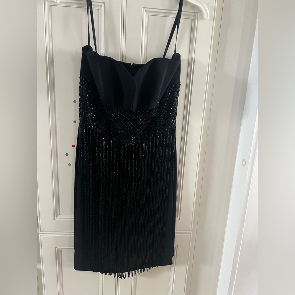 Niteline Della Roufogali Black Sparkly Beaded Dress wore